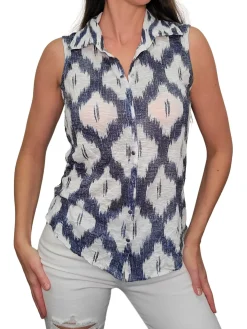 Crushed Sleeveless Ink Shirt