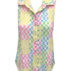 Crushed Sleeveless Lemon Shirt