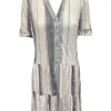 Crushed Stone Drop-Waist Dress