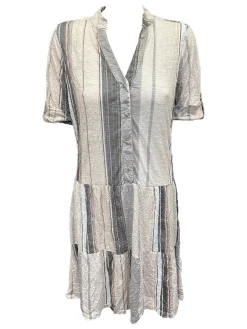 Crushed Stone Drop-Waist Dress