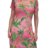 Crushed V-Neck Opal Dress