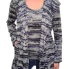 Denim Hooded Wrapped Hacci Cardigan Set