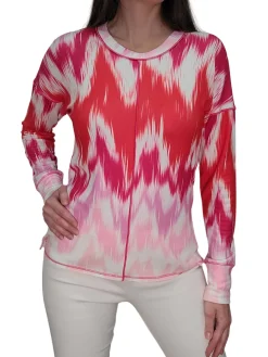 Long Sleeve 'Aztec' Crew Neck w/Front-Seam