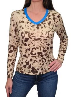 Long Sleeve Bone V-Neck