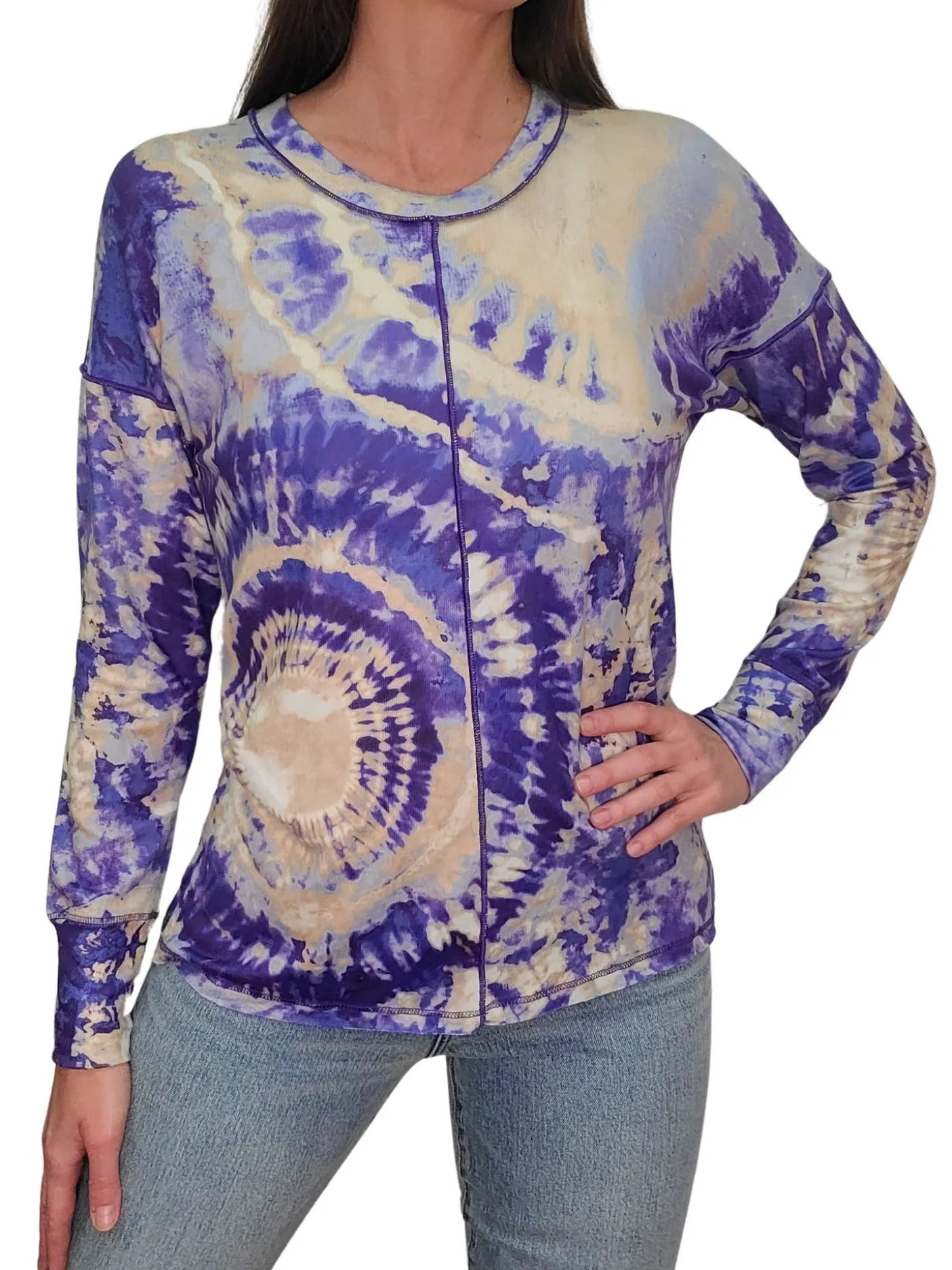 Long Sleeve 'Lake' Crew Neck w/Front-Seam