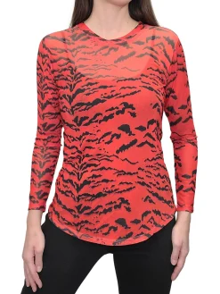 Long Sleeve Mesh 'Fire' Tee