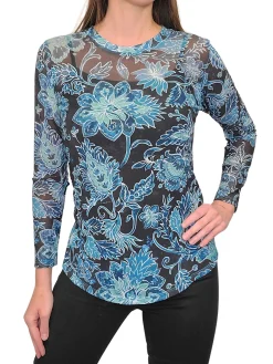 Long Sleeve Mesh 'Lagoon' Tee