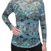 Long Sleeve Mesh 'Lagoon' Tee