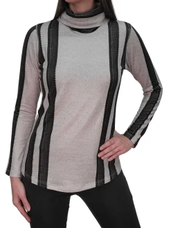 Long Sleeve Metal Turtleneck