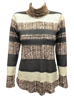 Long Sleeve Wood Turtleneck