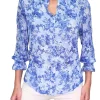 Ruffled 'Wind' Blouse with 3/4 Smocked Sleeves