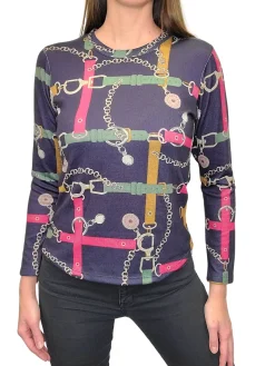 Soft Long Sleeve Belt Crew Neck