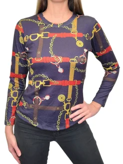 Soft Long Sleeve Chain Crew Neck