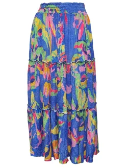 3-Tiered 'Cobalt' Skirt with Smocked Waistband