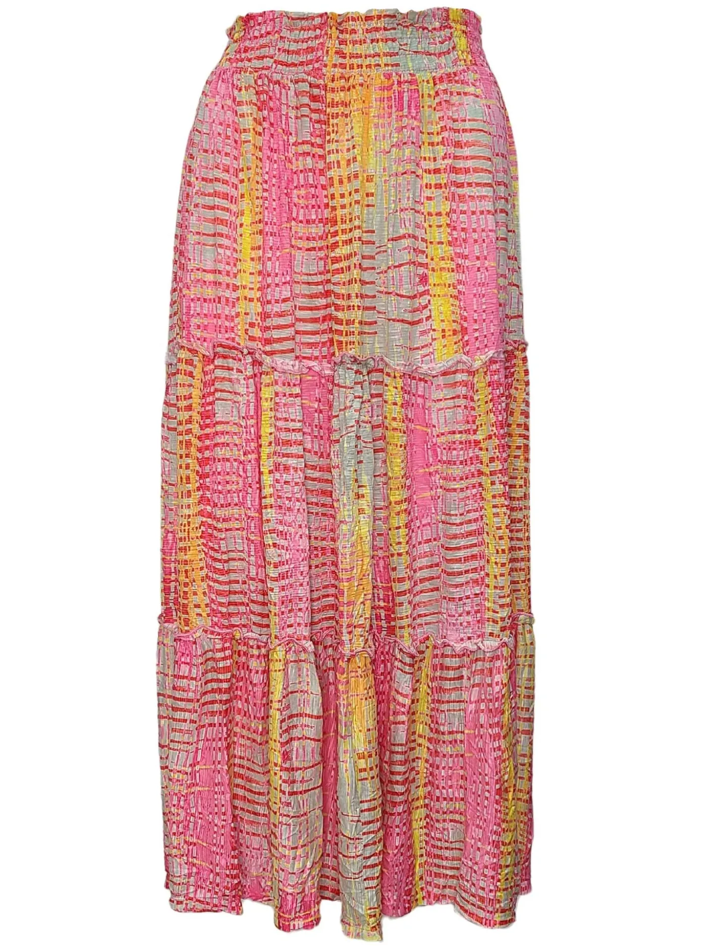 3-Tiered 'Lava' Skirt with Smocked Waistband