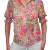 Wild Collared Blouse with Smocked Sleeves