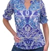 Wind Ruffled Collar Blouse with Smocked Sleeves